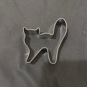 Silver Halloween Cat-Shaped Cookie Cutter